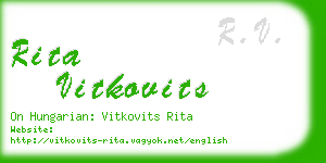 rita vitkovits business card